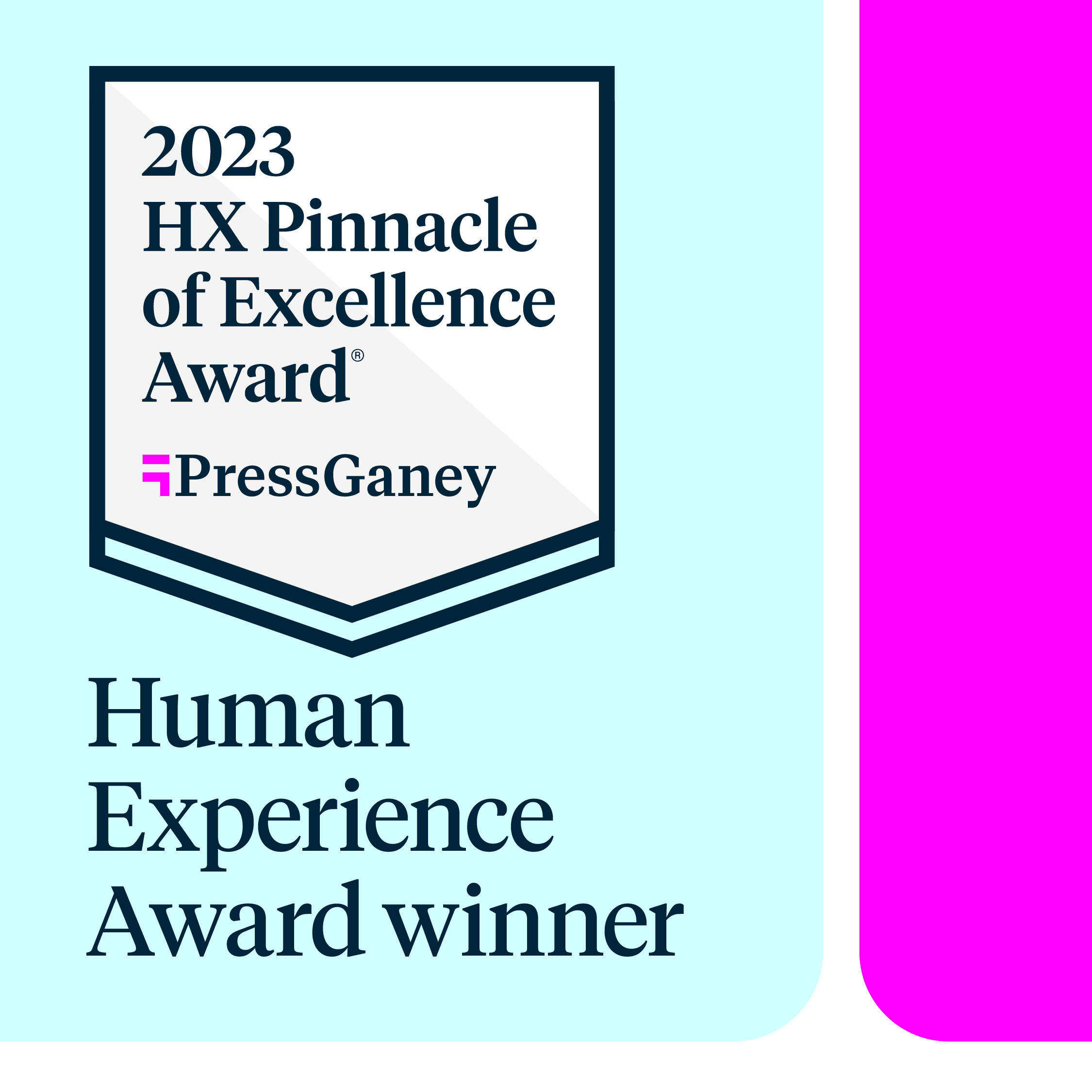 Press Ganey 2023 HX Pinnacle of Excellence Award graphic
