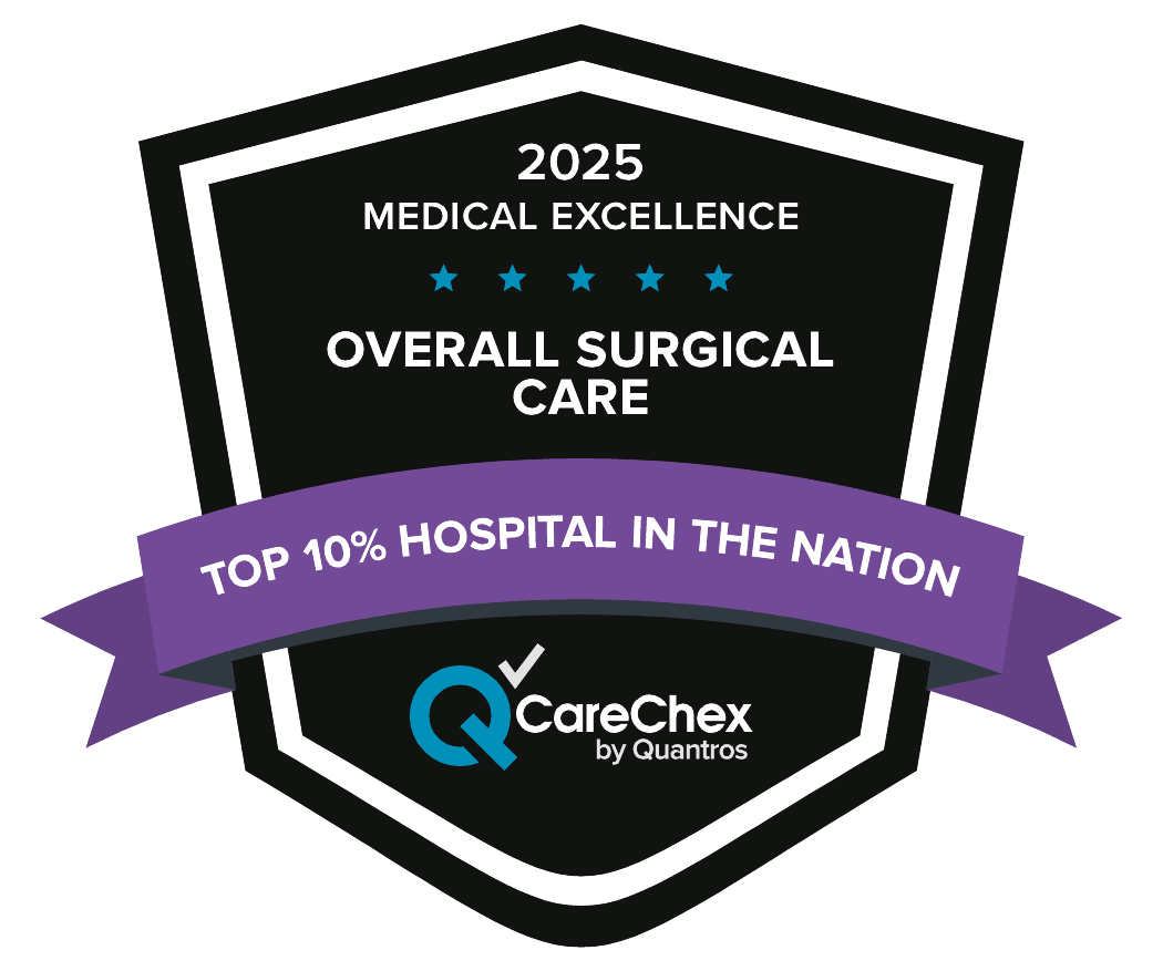 2025 CareChex Medical Excellence Overall Surgical Care Top 10% Hospital in the Nation award logo