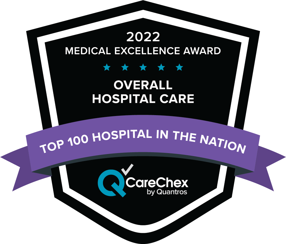 2022 CareChex Medical Excellence Overall Hospital Care Top 100 Hospitals in the Nation award logo