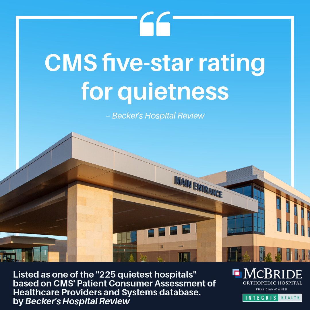 graphic stating 225 quietest hospitals with photo of hospital