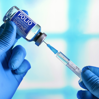 polio vaccine with syringe