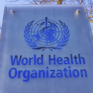 exterior sign at World Health Organization